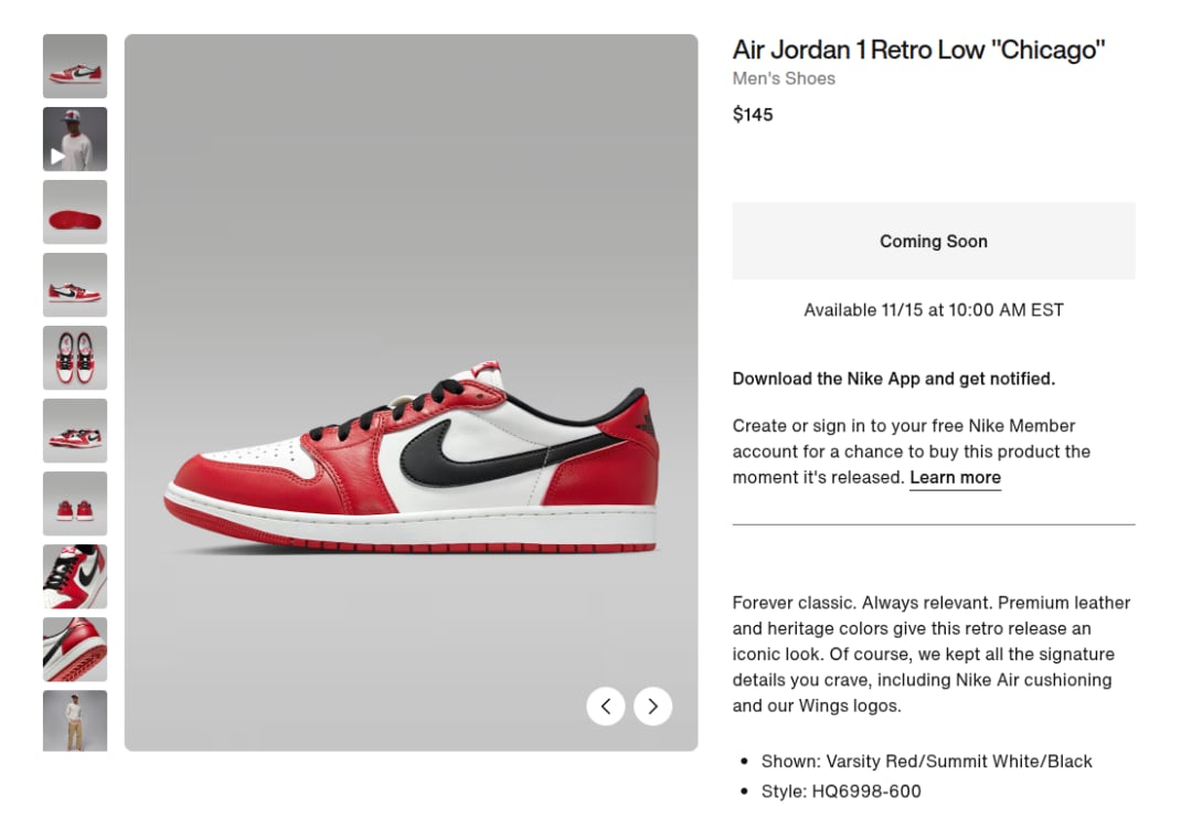 Air Jordan 1 Retro Low OG Chicago