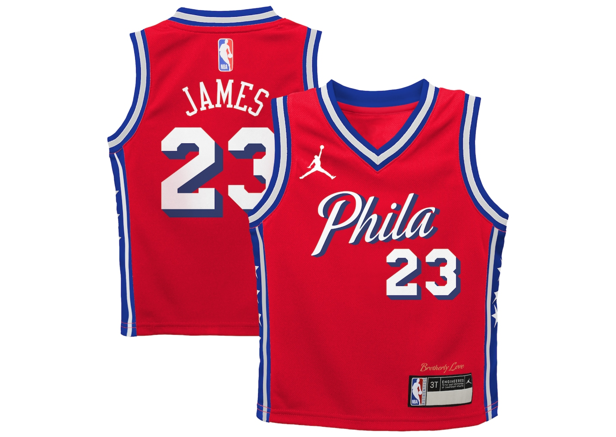 LeBron James Philadelphia 76ers Jordan Brand Preschool Swingman Jersey - Red - Statement Edition