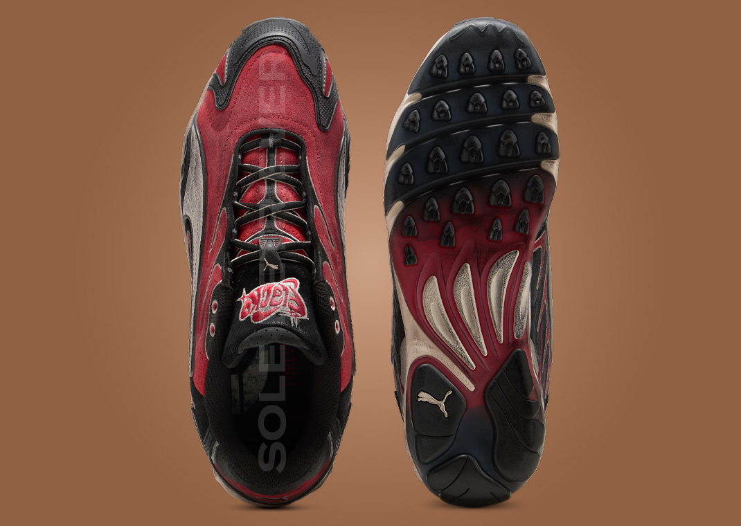 A$AP Rocky x Puma Inhale Distressed Red Black Top and Outsole