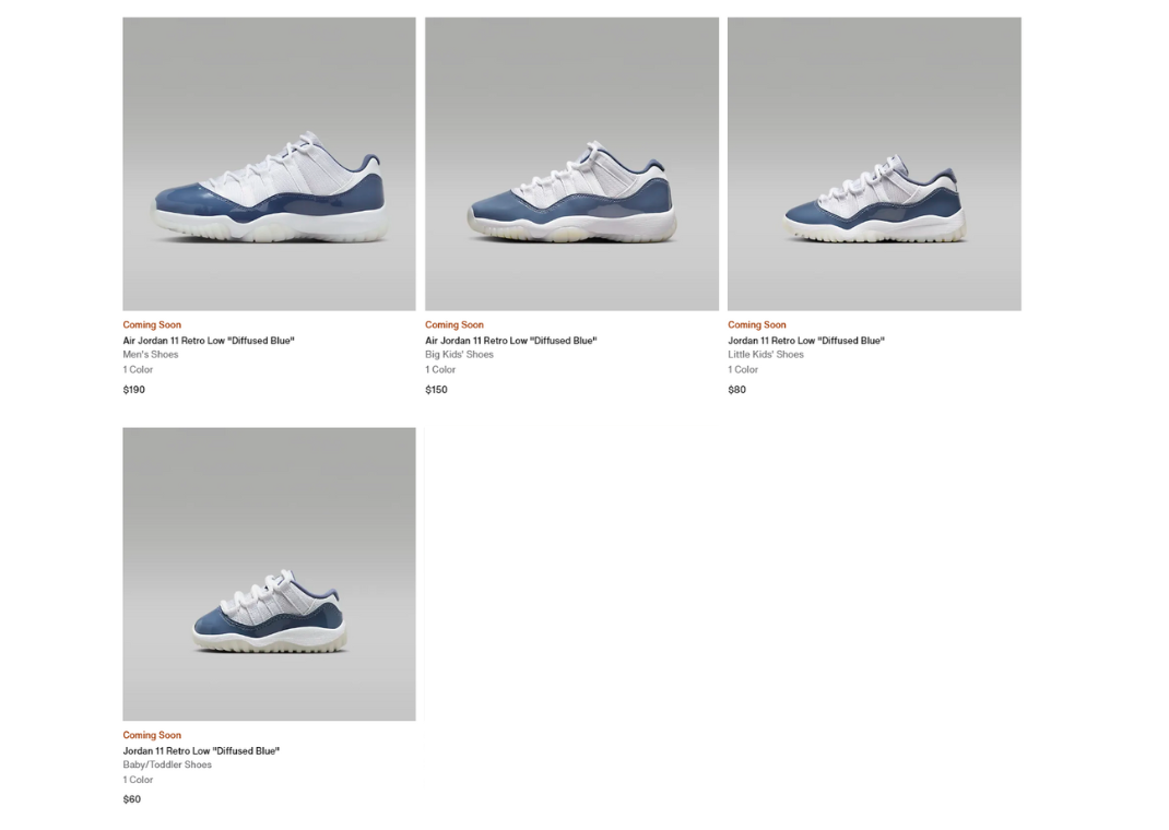 Air Jordan 11 Retro Low Diffused Blue Nike Page