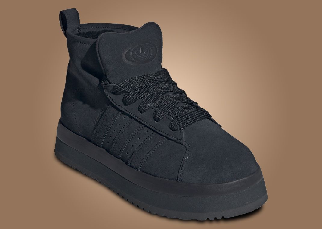 adidas Campus 00s Winter Mid Triple Black (W) - Angle