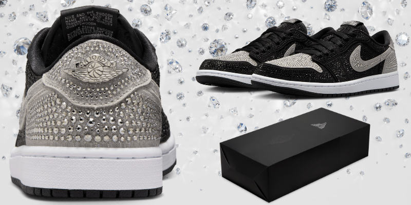 Swarovski Crystals Cover The Air Jordan 1 Retro Low Shadow