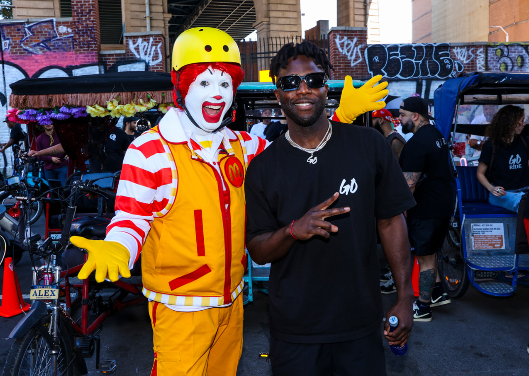Nigel Sylvester with Ronald McDonald