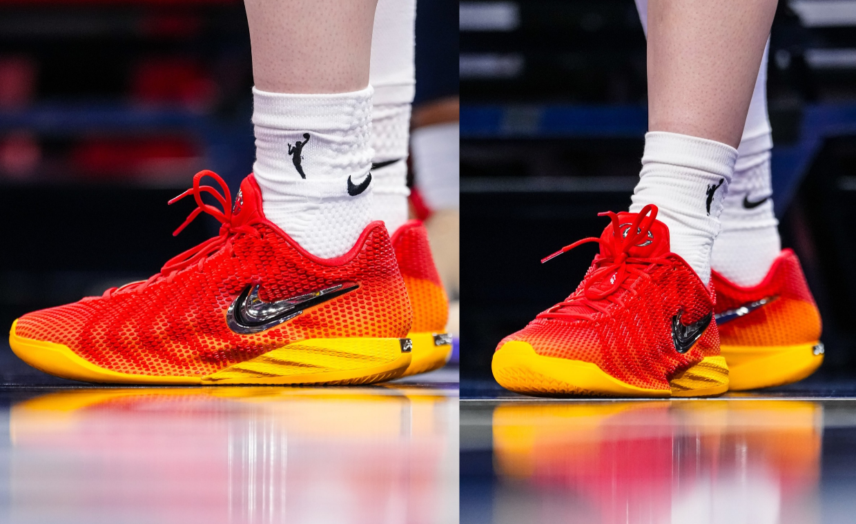 Sea of Red: Caitlin Clark Debuts a Kansas City Chiefs Gradient Colorway of the Nike Caitlin 1