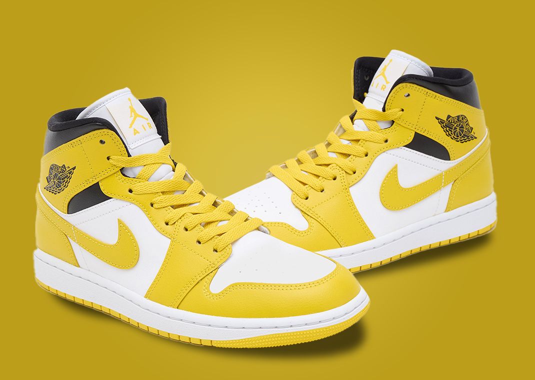 Air Jordan 1 Mid Vivid Sulfur (W) Lateral Angle 2