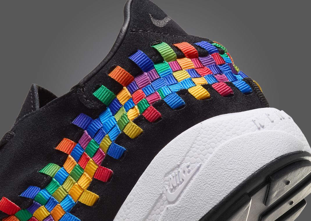 Nike Air Footscape Woven Black Rainbow Heel Detail