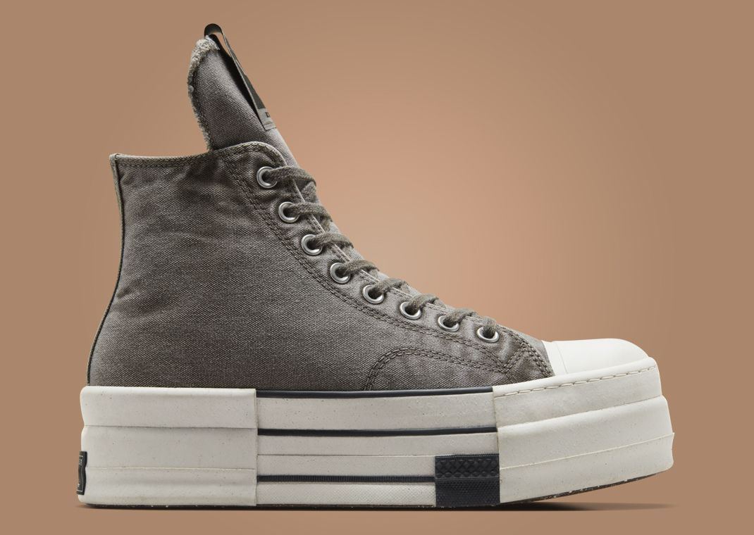 Rick Owens x Converse DBL DRKSTAR Hi Washed Canvas Concrete Lateral