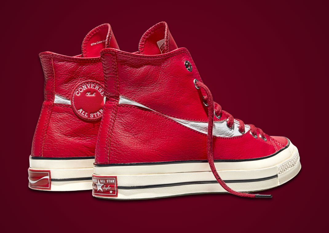 Coca-Cola x Converse Chuck Taylor Red Leather Heel Angle