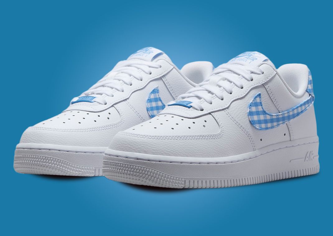 Nike Air Force 1 Gingham White University Blue W