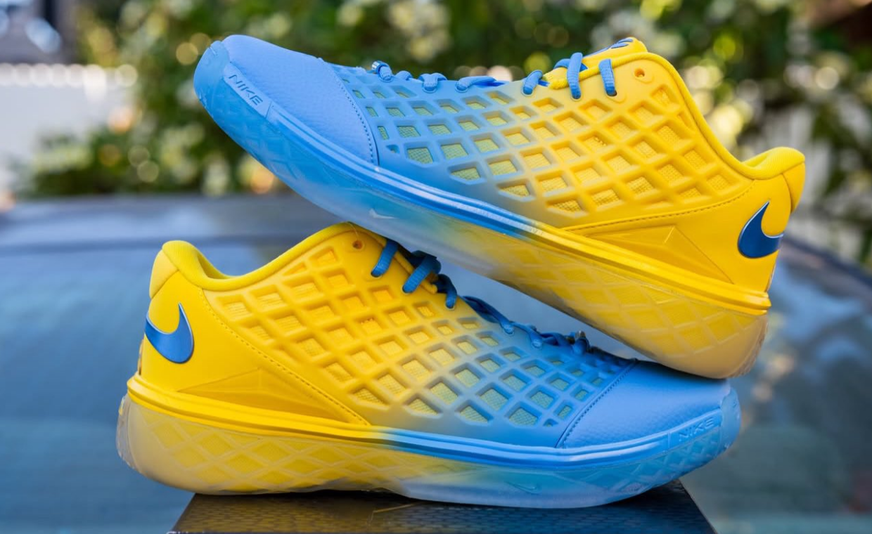Nike Kobe 3 Low Protro in yellow and blue Crenshaw High School colorway