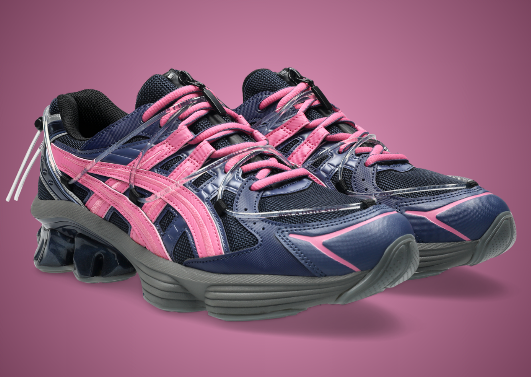YOASOBI x Asics Gel-Kinetic Fluent Navy Pink - Angle
