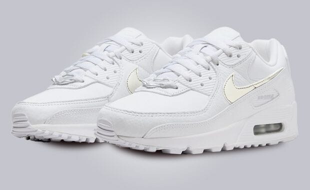 Liquid Metal Accents This All-White Nike Air Max 90