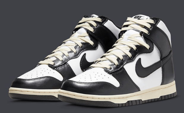 The Nike Dunk High White Black Gets A Vintage Makeover