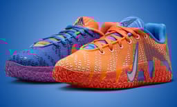 The Nike Ja 3 Zero Gravity is a Mismatched Kids Pair in Blue and Orange