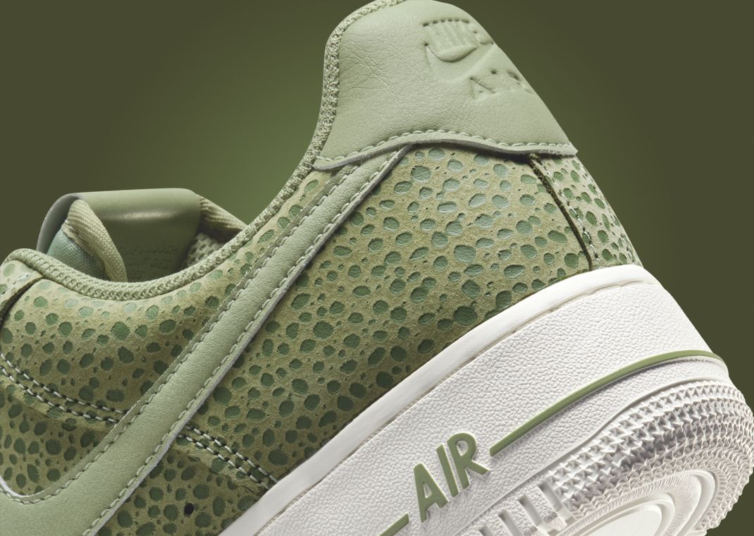 Nike Air Force 1 Low Safari Oil Green (W) Heel Detail