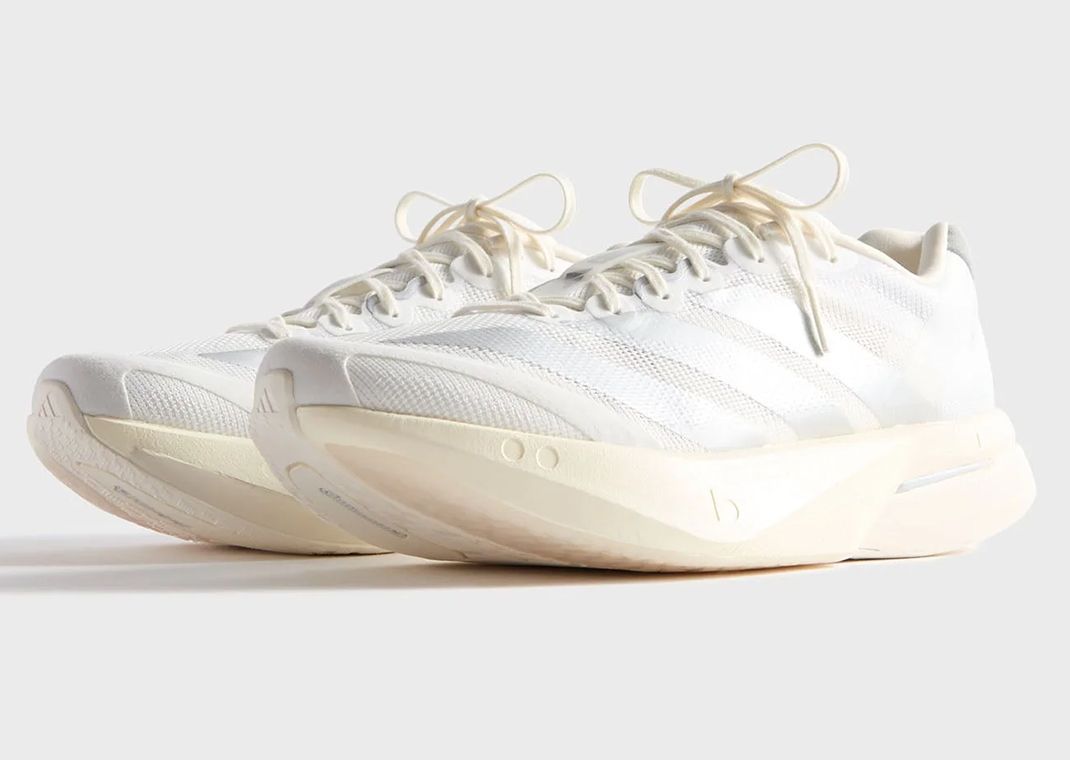 Kith x adidas Adizero Boston 13 White Silver Metallic Angle