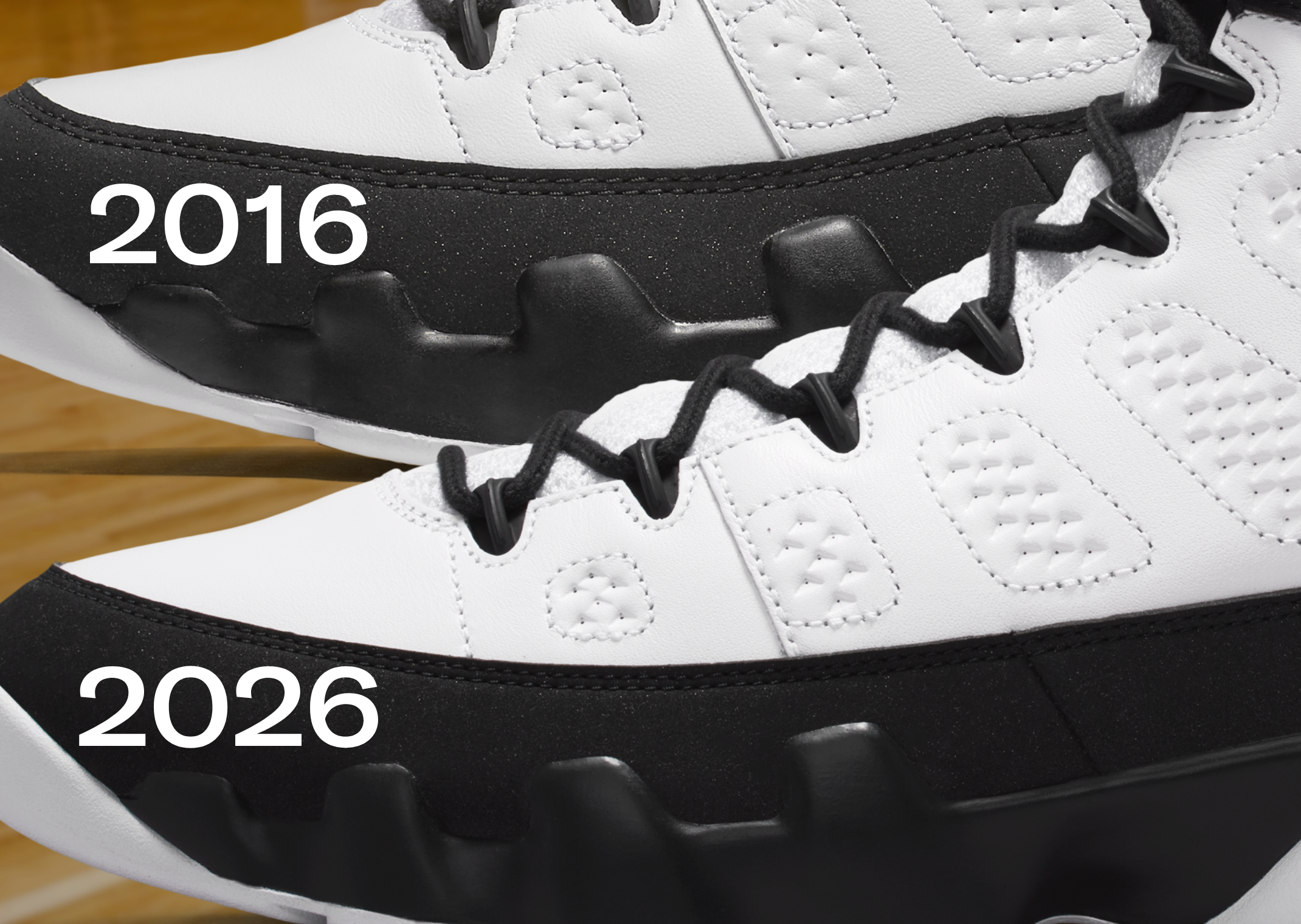 Air Jordan 9 Retro Space Jam (2016) vs. Air Jordan 9 Retro Space Jam (2026)