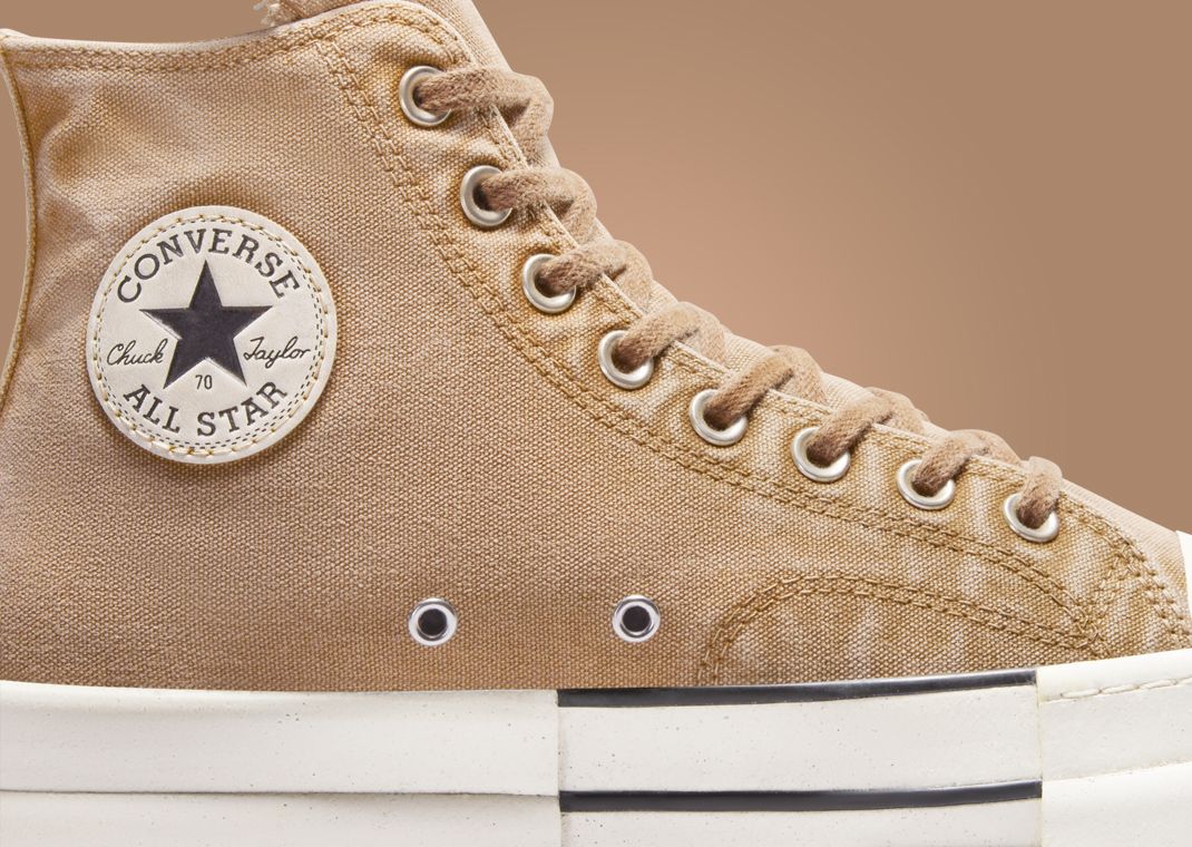 Rick Owens x Converse DBL DRKSTAR Hi Washed Canvas Blonde Midfoot
