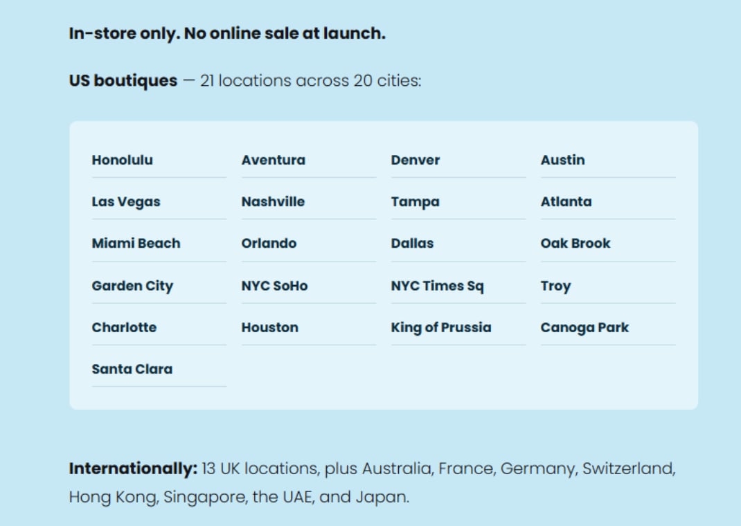 AP x Swatch store list