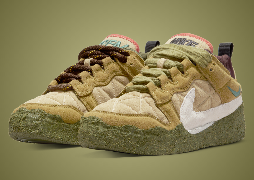CPFM x Nike Air Flea 1 Barley Desert Moss - Angle