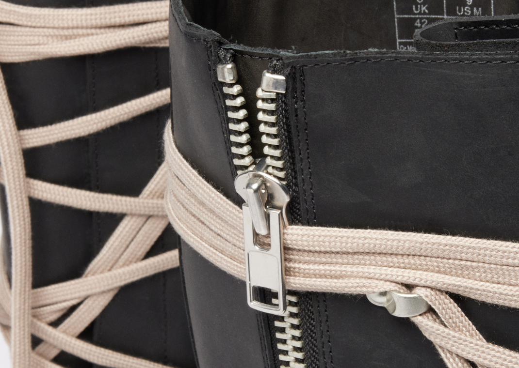 Rick Owens x Dr. Martens 1B60 Pentalace - Zip Detail
