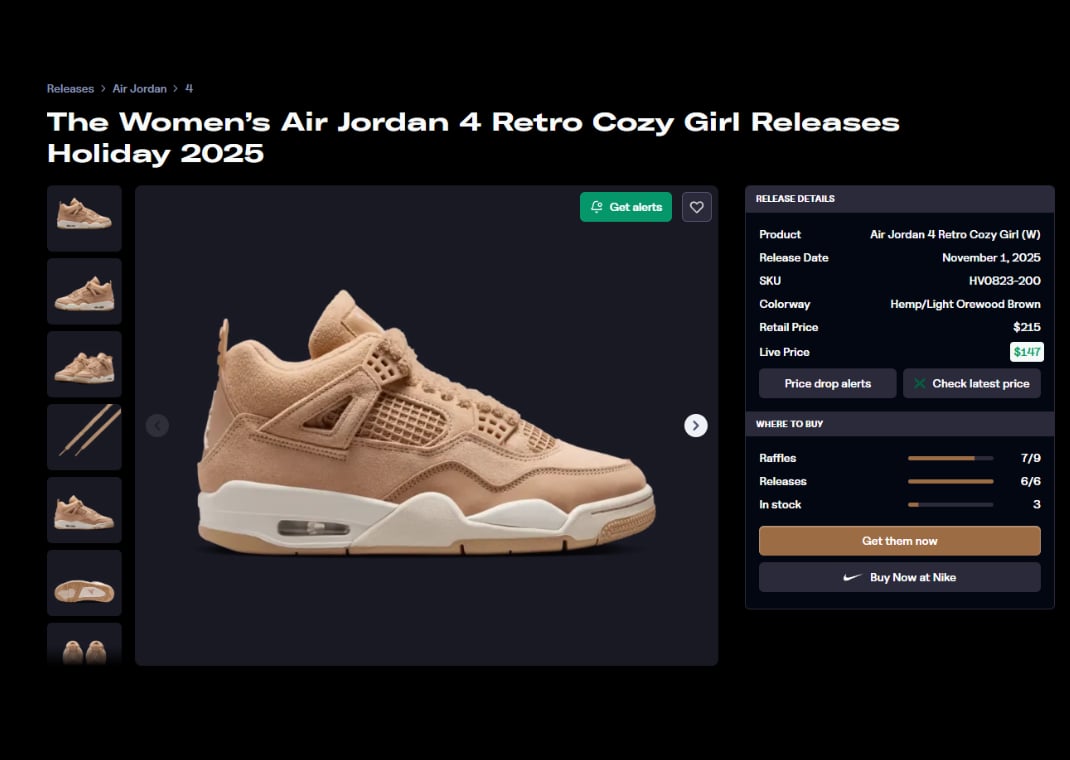 Where to Purchase the Air Jordan 4 Retro Cozy Girl (W)