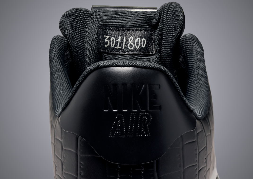 Nike Air Force 1 Low Made in Italy Black (W) Heel Detail