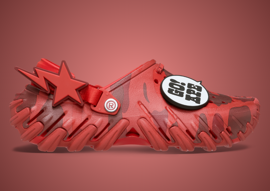 BAPE x Crocs Echo RO Clog Red Lateral