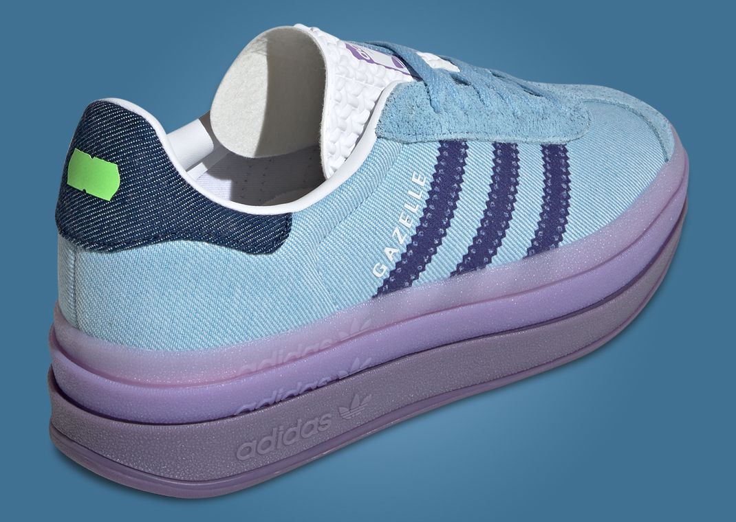 Kseniaschnaider x adidas Gazelle Bold Denim (W) Heel Angle