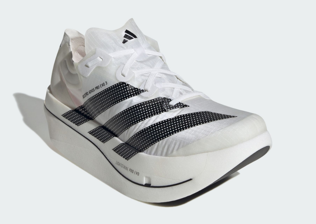 adidas Adizero Adios Pro Evo 3 White Black - Angle