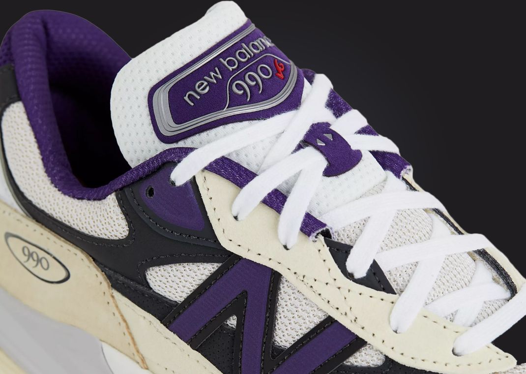 New Balance 990v6 Made in USA White Black Plum Detail