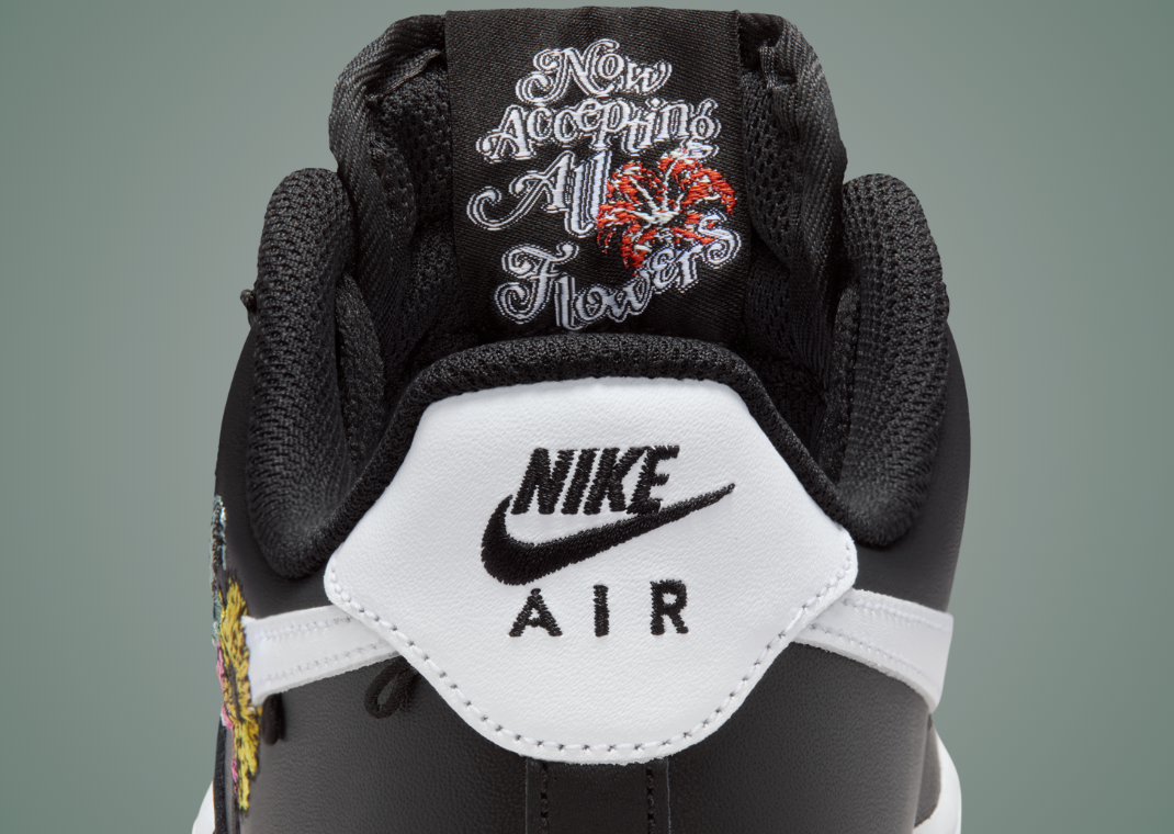 Nike Air Force 1 Low PRM Accepting All Flowers Black Tongue Tag