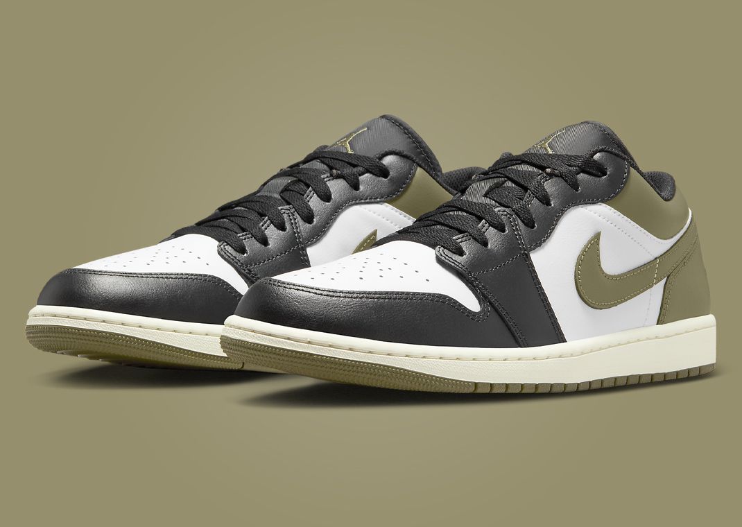 Air Jordan 1 Low Black Toe Medium Olive