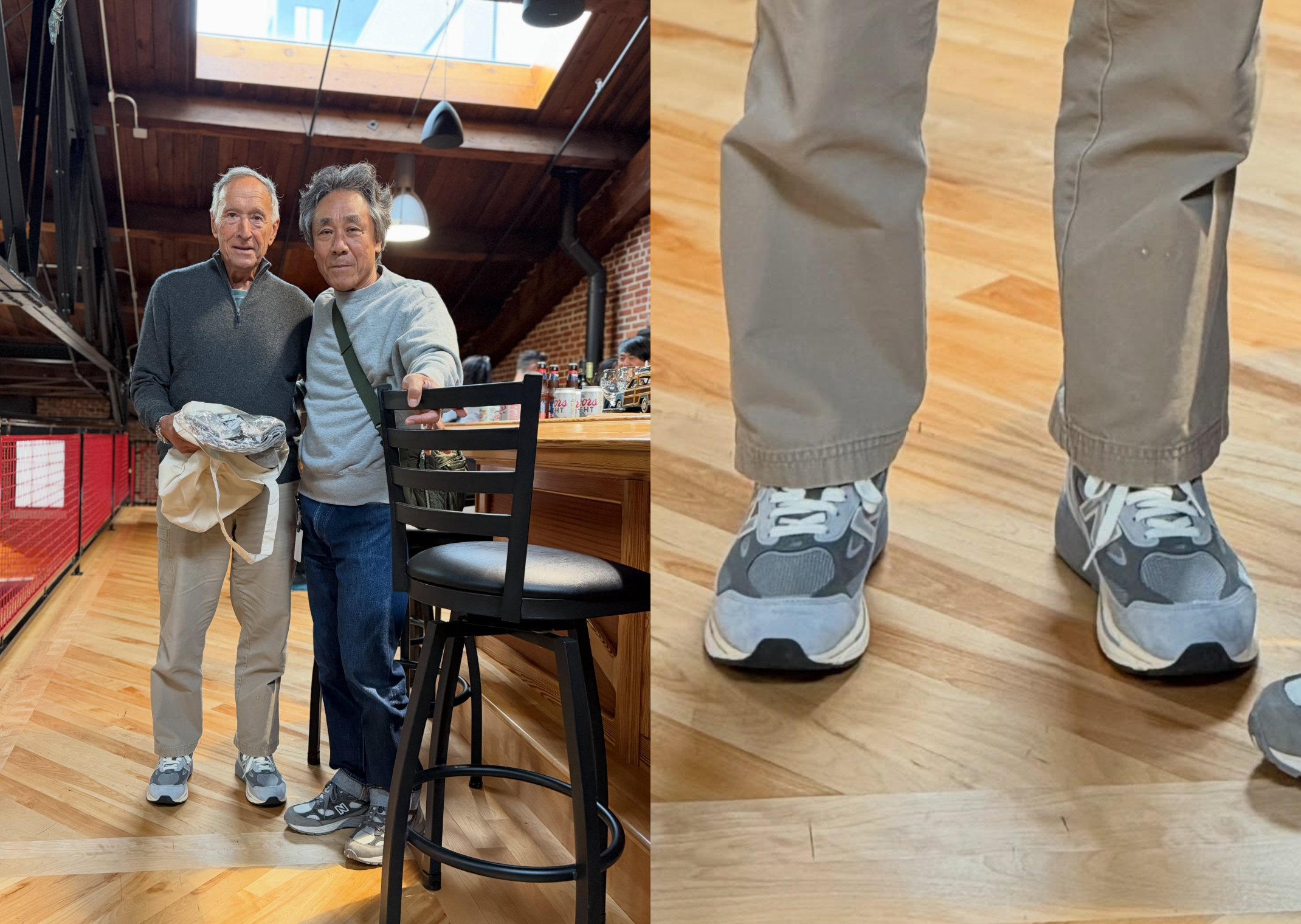 Jim Davis (left) wearing the New Balance 990v7 Made in USA