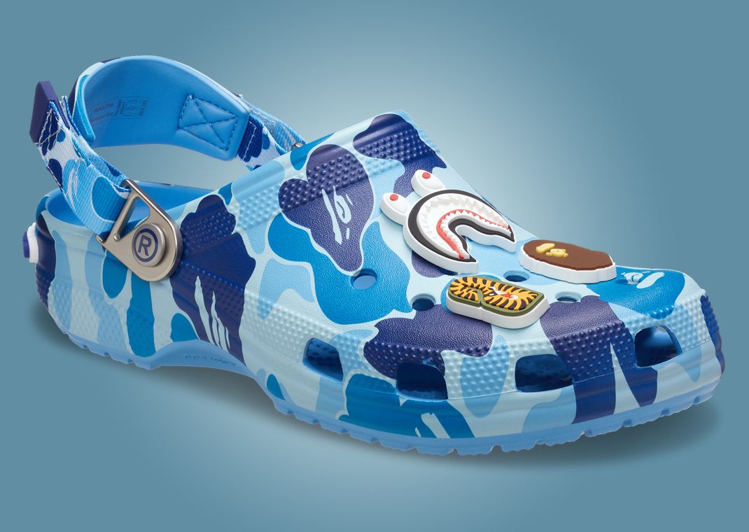 BAPE x Crocs Classic Clog ABC Camo Blue Angle