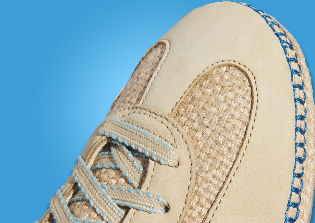 The CLOT x adidas Gazelle Linen Khaki Light Blue Releases