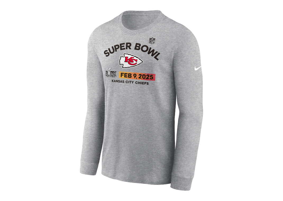 Kansas City Chiefs Super Bowl LIX Bound Team Logo Men's Nike NFL Long-Sleeve T-Shirt