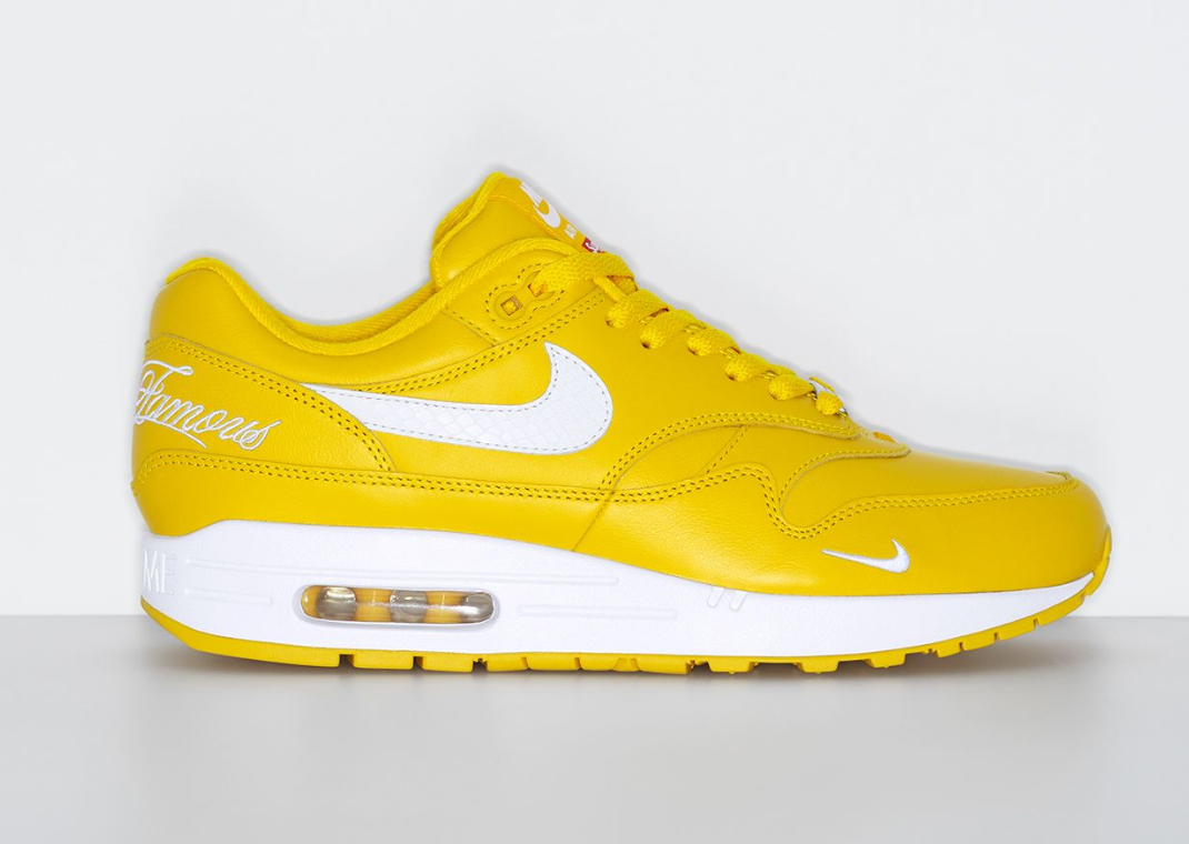 Supreme x Nike Air Max 1 '87 SP Speed Yellow Lateral
