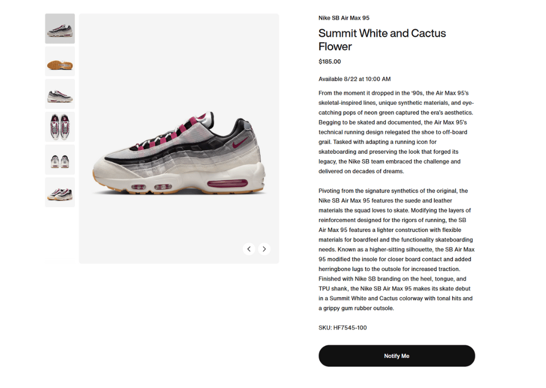 Nike SB Air Max 95 Cactus Flower Nike Page