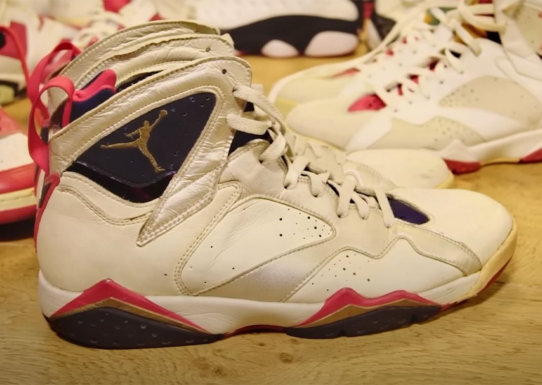 Air Jordan 7 Olympic Worn On Foot By Michael Jordan During The Gold Medal Ceremony