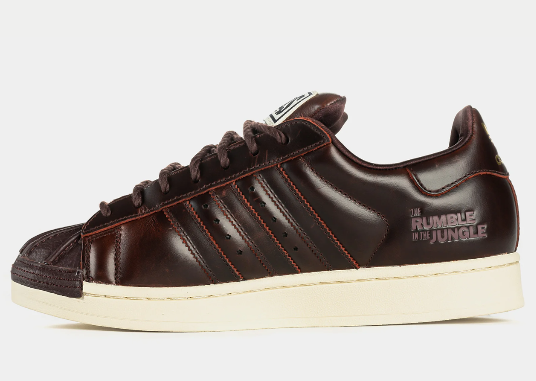 Shoe Palace x Muhammad Ali x adidas Superstar Brown - Medial