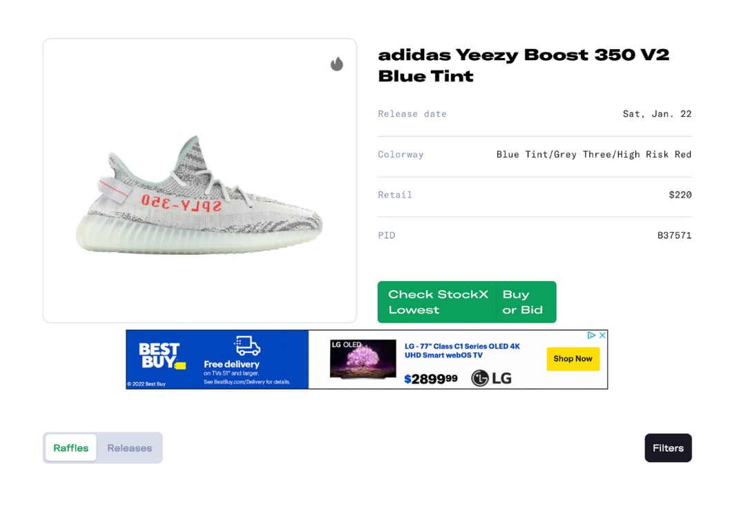 adidas Yeezy 350 V2 Blue Tint Raffle Guide