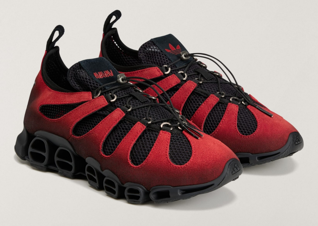 AVAVAV x adidas Megaride Red Black - Angle