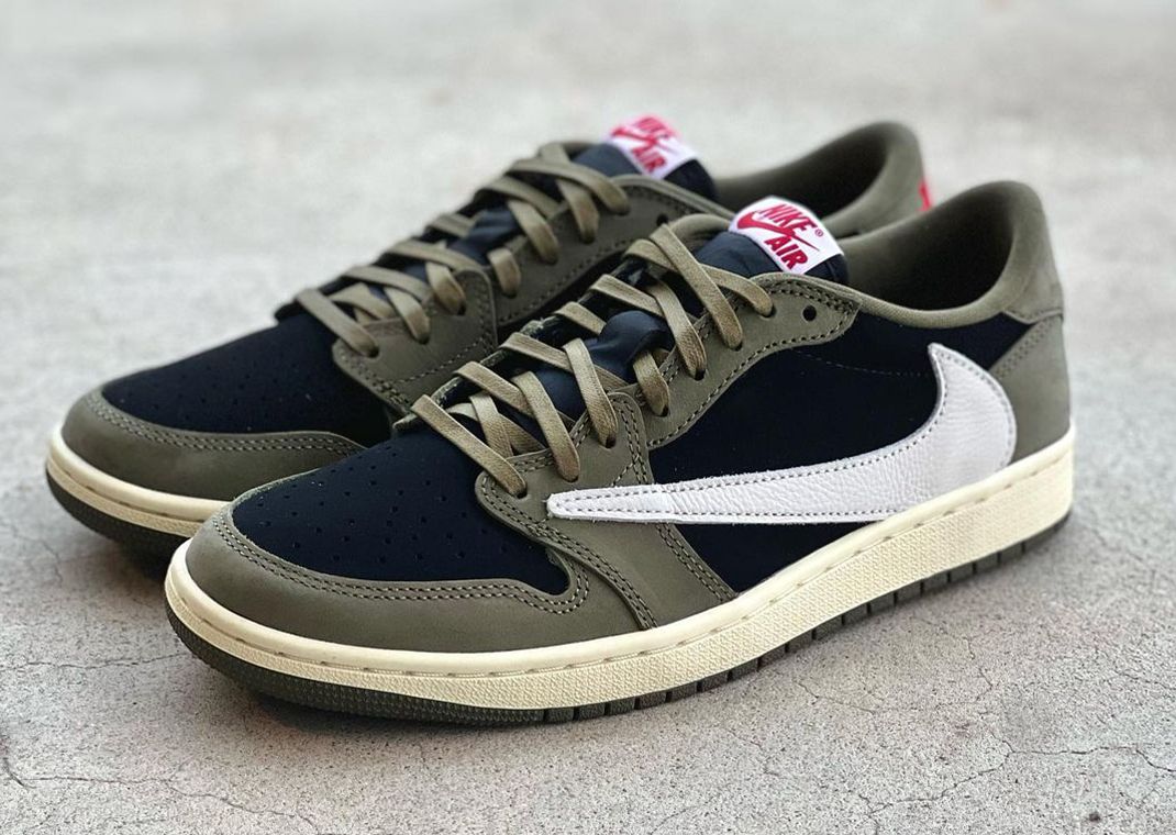 Travis Scott x Air Jordan 1 Retro Low OG Black Olive Angle