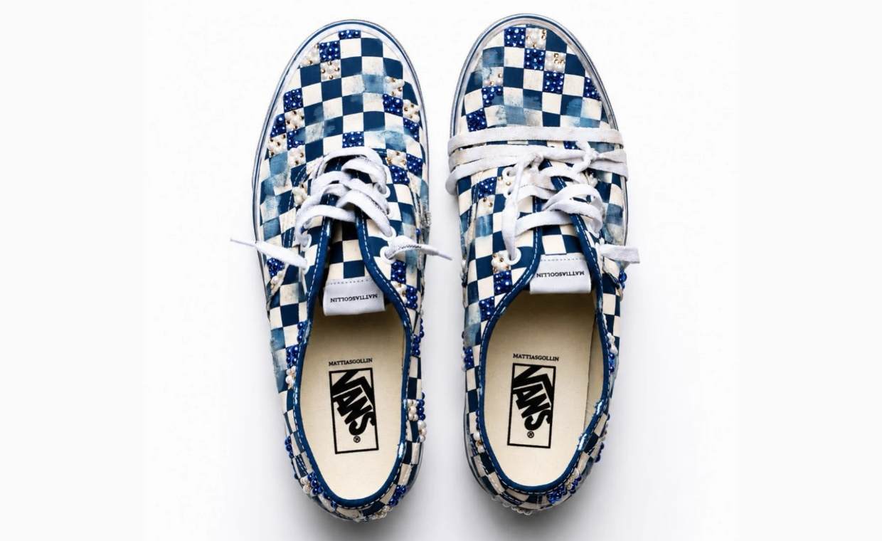 Mattias Gollin x Vans Authentic Vissute Checkboard Blu