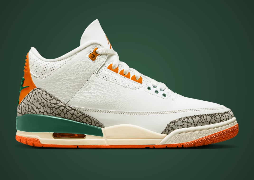 SoleFly x Air Jordan 3 Retro OG Miami Hurricanes (speculative mock-up)