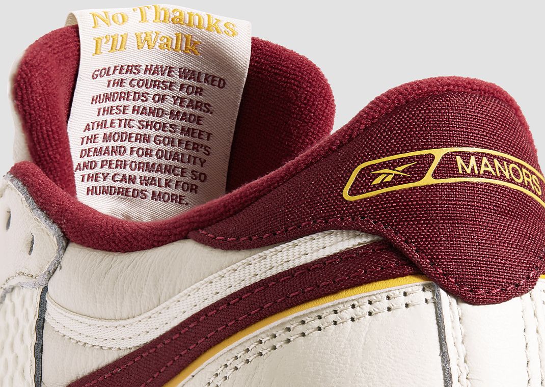 MANORS x Reebok Club C Revenge Vintage Burgundy Heel Detail