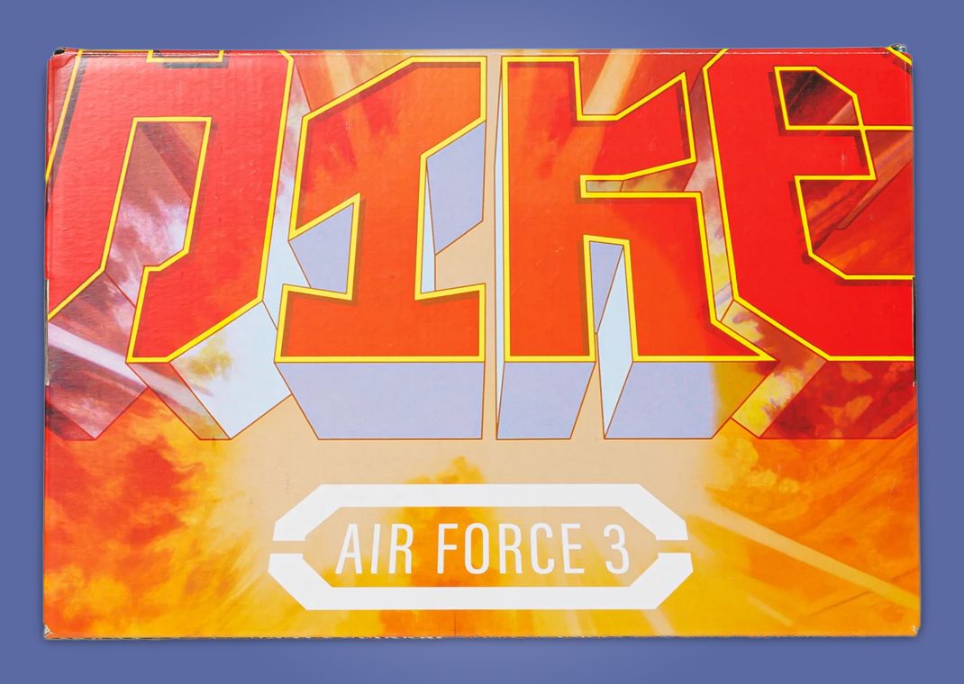 Nigo x Nike Air Force 3 Low Blue Multi-Color Box Top