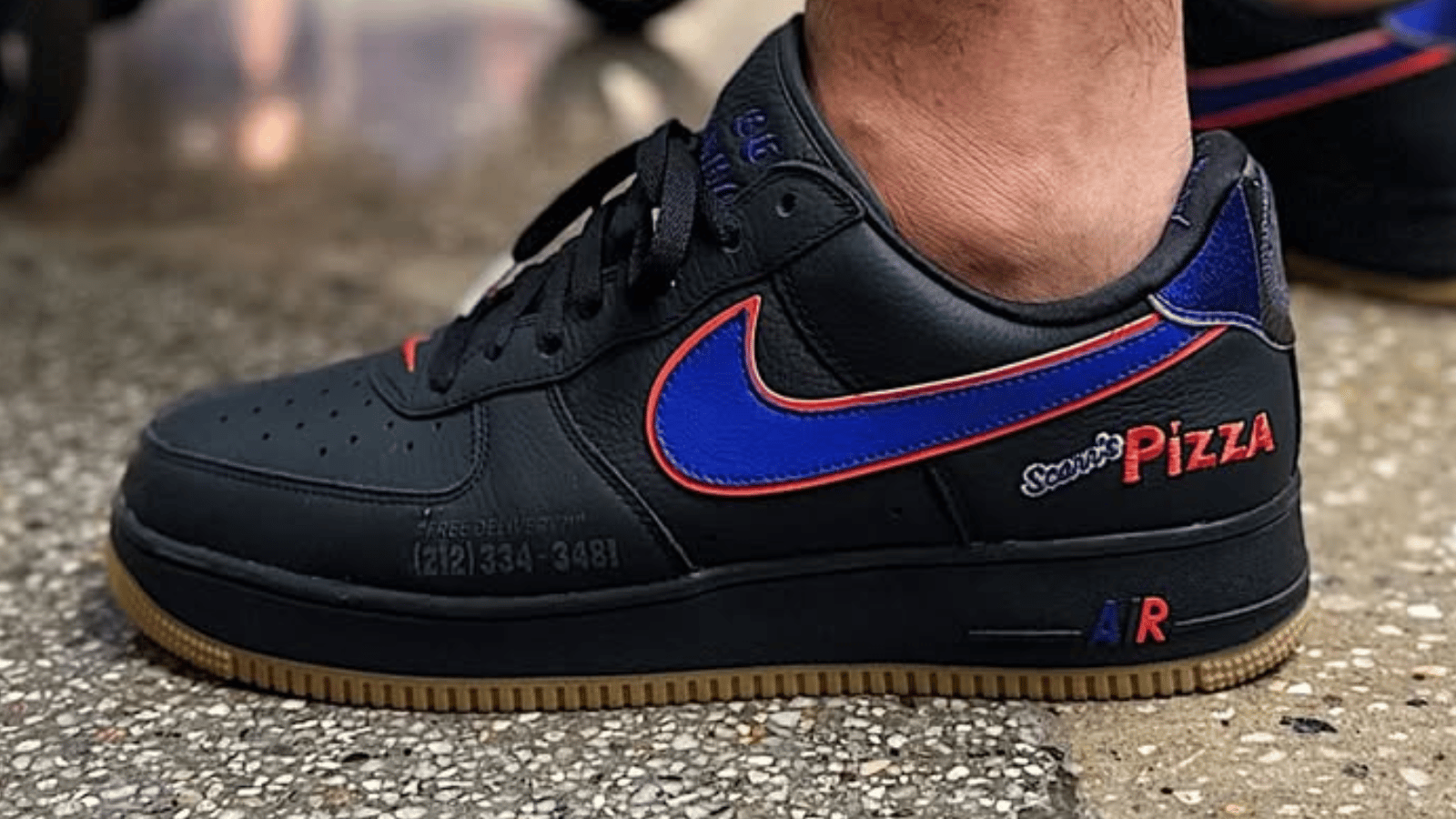 A Black Version of the Famous Scarr's Pizza x Nike Air Force 1 Low Has Emerged