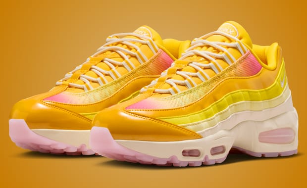This Women’s Exclusive Air Max 95 is a Yellow and Pink Sunshine Gradient